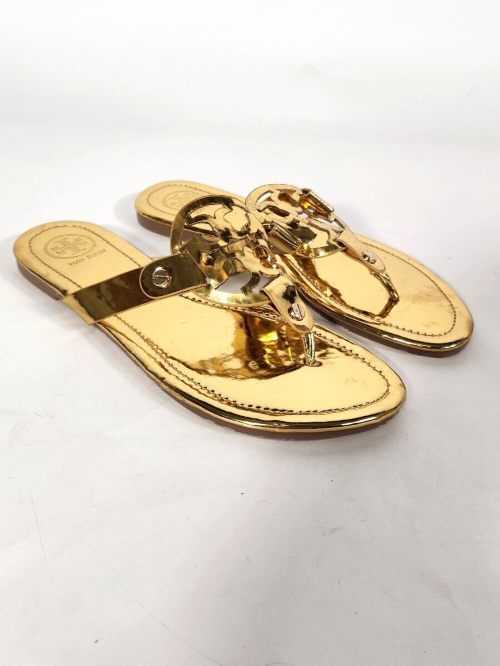 Tory Burch Metallic Gold Miller Sandals - Picture 2 of 5